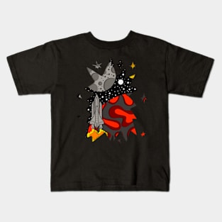 Outer Space Cut Paper Landscape Kids T-Shirt